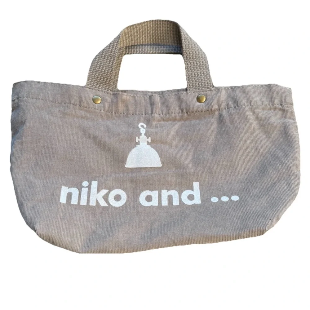 Niko And … Corduroy Mini Tote Bag Taupe Tan Gray N26
